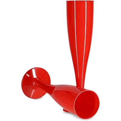 ProductPro Product Pro 10 x Red Plastic Prosecco Flutes, Biodegradable 175ml Capacity ProductPro Product Pro 10 x Red Plastic Prosecco Flutes, Biodegradable 175ml Capacity
