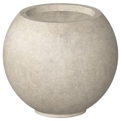 Kante Round Concrete Flower Pot, 11 Inch Dia (7.9" Opening) Sphere Shape Design Planter with Drainage Hole for Indoor & Outdoor Plants, Weathered Concrete Finish with Warm Brown Interior Kante Round Concrete Flower Pot, 11 Inch Dia (7.9" Opening) Sphere Shape Design Planter with Drainage Hole for Indoor & Outdoor Plants, Weathered Concrete Finish with Warm Brown Interior