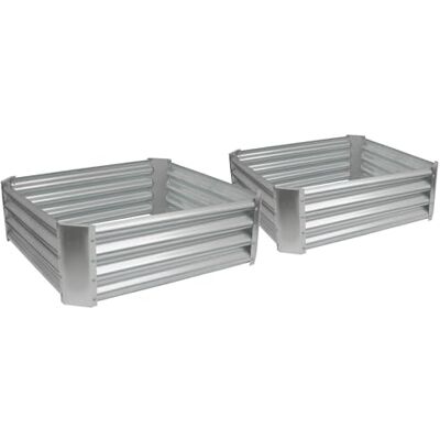 Harbour Housewares - 2x Argent 90cm X 90cm Carrée Acier Galvanisé Harbour Housewares - 2x Argent 90cm X 90cm Carrée Acier Galvanisé