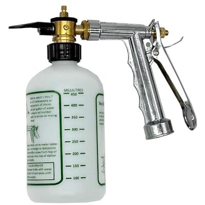 Rocky Mountain Goods Hose Sprayer Attachment with Bottle for Spraying Fertilizer, Soap, Pesticide, Chemical, Insecticide Dilution Mix Adjuster Nozzle Angle Adjustment for Trees/Garden Rocky Mountain Goods Hose Sprayer Attachment with Bottle for Spraying Fertilizer, Soap, Pesticide, Chemical, Insecticide Dilution Mix Adjuster Nozzle Angle Adjustment for Trees/Garden