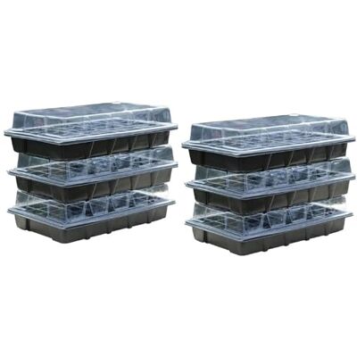 Thompson & Morgan Seed Tray Propagator Kit 240 Cells, 40 Cells per Growing Seed Tray Clear Lids, Plant Germination, Windowsill Greenhouse & Garden, 3 Pack Seedling & Plugs Starter Plastic Grow Trays (6 Seed Trays) Thompson & Morgan Seed Tray Propagator Kit 240 Cells, 40 Cells per Growing Seed Tray Clear Lids, Plant Germination, Windowsill Greenhouse & Garden, 3 Pack Seedling & Plugs Starter Plastic Grow Trays (6 Seed Trays)