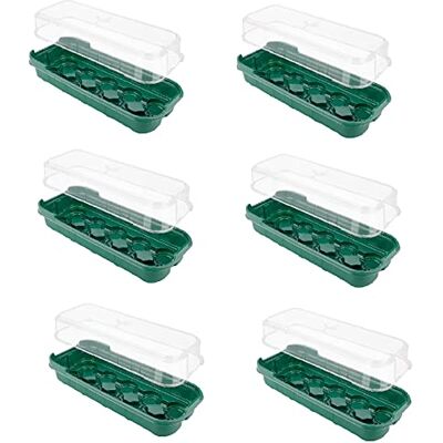 RTWAY 6 PACK Seed Propagator Tray Set, Mini Sturdy Windowsill Trays with Cover Dome, Seed Starter Tray Greenhouse Grow Trays for Seeds Growing Starting RTWAY 6 PACK Seed Propagator Tray Set, Mini Sturdy Windowsill Trays with Cover Dome, Seed Starter Tray Greenhouse Grow Trays for Seeds Growing Starting