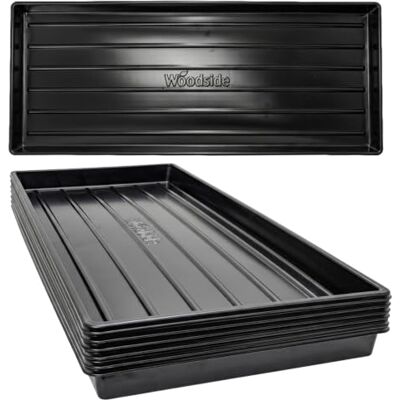 Woodside Growbag Trays 6 Pack 100cm x 40cm Heavy Duty Plastic Plant Growing Trays 20L Capacity Waterproof Vegetable Planter Trays for Tomatoes, Peppers, Cucumbers & Garden Plants Woodside Growbag Trays 6 Pack 100cm x 40cm Heavy Duty Plastic Plant Growing Trays 20L Capacity Waterproof Vegetable Planter Trays for Tomatoes, Peppers, Cucumbers & Garden Plants