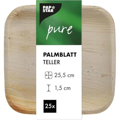 PAPSTAR Palmblatt Plate "pure" 25.5x25.5cm - Disposable Plate PAPSTAR Palmblatt Plate "pure" 25.5x25.5cm - Disposable Plate