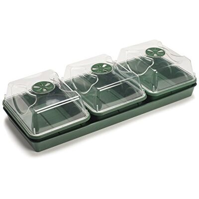 EarlyGrow Unheated 3 Bay Windowsill Propagator 54.5 x 21.5 x 13cm For seed germination and plant growth. Ideal for greenhouse and windowsill use. EarlyGrow Unheated 3 Bay Windowsill Propagator 54.5 x 21.5 x 13cm For seed germination and plant growth. Ideal for greenhouse and windowsill use.
