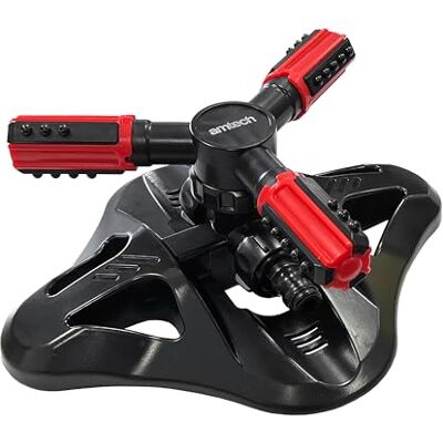 Amtech Rotating Garden Sprinkler with 3 Settings for Personalised Water Coverage, Quick Set Up, Easy to Use, Includes Two Connectors for Linking Sprinklers and Accessories Amtech Rotating Garden Sprinkler with 3 Settings for Personalised Water Coverage, Quick Set Up, Easy to Use, Includes Two Connectors for Linking Sprinklers and Accessories