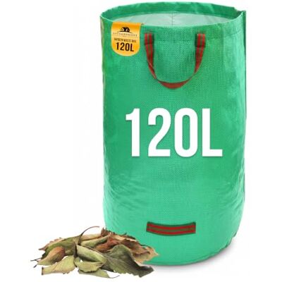 CottageWright Garden Bags Heavy Duty with Handles Reusable Garden Waste Bags Heavy Duty for Plant, Grass, Dirt, Leaves Collection, Waste Bags Reusable (Pack of 1, 120L) CottageWright Garden Bags Heavy Duty with Handles Reusable Garden Waste Bags Heavy Duty for Plant, Grass, Dirt, Leaves Collection, Waste Bags Reusable (Pack of 1, 120L)