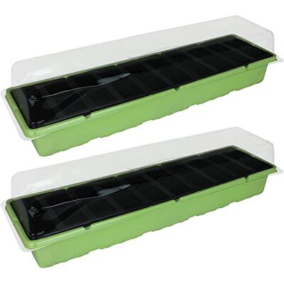Muddy Hands Pack of 2-20 Cell Windowsill Propagator Seed Starter Tray with Clear Lid Perfect Plant Germination Seedling Mini Greenhouse Kit Muddy Hands Pack of 2-20 Cell Windowsill Propagator Seed Starter Tray with Clear Lid Perfect Plant Germination Seedling Mini Greenhouse Kit