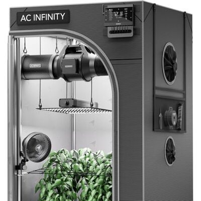 Infinity AI Grow System 2x4, 2-Plant Kit w/Self-Learning AI Controller Dynamic Airflow & LM301H LED Lighting Control, 2000D Mylar Tent w/Lab-Tested Reflectivity, Largest Zippered Window Infinity AI Grow System 2x4, 2-Plant Kit w/Self-Learning AI Controller Dynamic Airflow & LM301H LED Lighting Control, 2000D Mylar Tent w/Lab-Tested Reflectivity, Largest Zippered Window