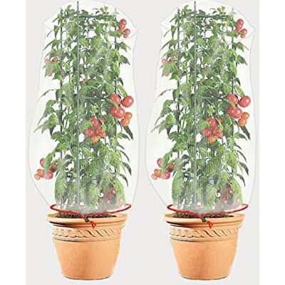 Flrsucby Plant Cover Bags Insect Bird Barrier Netting Mesh with Drawstring, 2.3*3.3ft Garden Bags, Fruit Tree Protect Netting, for Pest, 2pcs, White, 100cm*70cm (XSW_23) Flrsucby Plant Cover Bags Insect Bird Barrier Netting Mesh with Drawstring, 2.3*3.3ft Garden Bags, Fruit Tree Protect Netting, for Pest, 2pcs, White, 100cm*70cm (XSW_23)