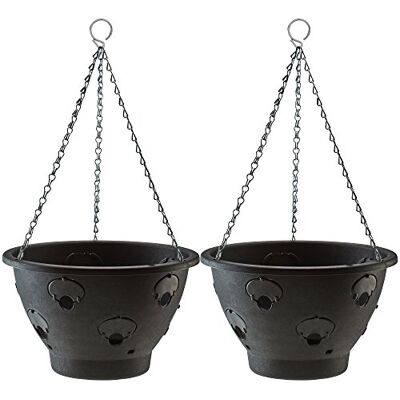 Thompson & Morgan Bloomaround Hanging Basket Garden Planter Plant Pot Container with Water Reservoir for Flowers, Vegetables and Fruits (30cm, 2 Pack) Thompson & Morgan Bloomaround Hanging Basket Garden Planter Plant Pot Container with Water Reservoir for Flowers, Vegetables and Fruits (30cm, 2 Pack)