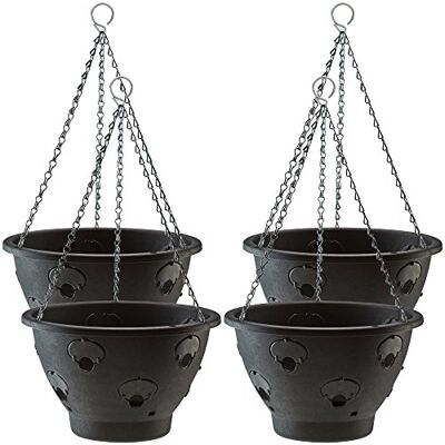Thompson & Morgan Bloomaround Hanging Basket Garden Planter Plant Container with Water Reservoir for Flowers, Vegetables and Fruits from (30cm, 4 Pack) Thompson & Morgan Bloomaround Hanging Basket Garden Planter Plant Container with Water Reservoir for Flowers, Vegetables and Fruits from (30cm, 4 Pack)