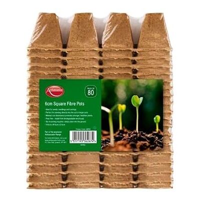 Ambassador Pack Of 80 Square Fibre Pots Biodegradable Plant Pots 6cm Seed Plug Plants Ambassador Pack Of 80 Square Fibre Pots Biodegradable Plant Pots 6cm Seed Plug Plants