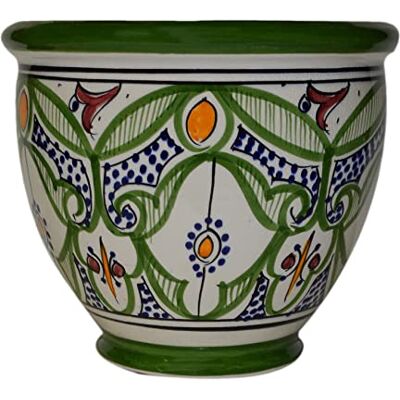 Treasures of Morocco Flower Pot Moroccan Spanish Garden Drain Hole Ceramic Planter Handmade Multicolored Treasures of Morocco Flower Pot Moroccan Spanish Garden Drain Hole Ceramic Planter Handmade Multicolored