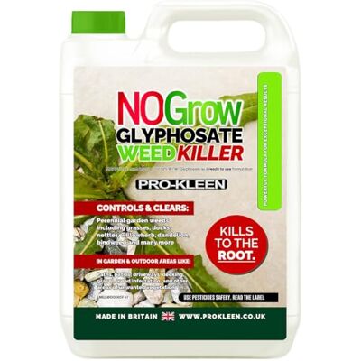Pro-Kleen NOGROW WeedKiller 4 Litre Deep Root Killing 7.2g/l Glyphosate Weed Killer Ready to Use Formula Supplied with Spray Head & Hose Pro-Kleen NOGROW WeedKiller 4 Litre Deep Root Killing 7.2g/l Glyphosate Weed Killer Ready to Use Formula Supplied with Spray Head & Hose