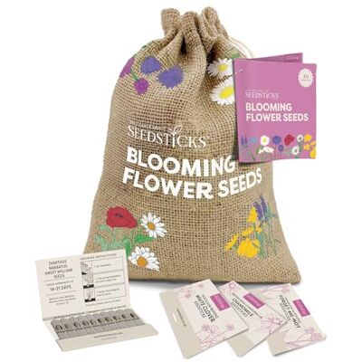 Seedsticks Blooming Flower Seeds Starter Kit 30 Variety Wildflower & Cottage Garden Seed Collection Grow Your Own Flowers Gardening Gift Sack Seedsticks Blooming Flower Seeds Starter Kit 30 Variety Wildflower & Cottage Garden Seed Collection Grow Your Own Flowers Gardening Gift Sack