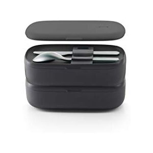 Lékué Lunch Box with Cutlery, Black, 19x10x11 cm Lékué Lunch Box with Cutlery, Black, 19x10x11 cm