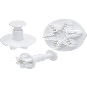 KitchenCraft Sweetly Does It Fondant Cutter Set, Christmas Snowflake Moulds, Plastic, Pack of 3 Icing/Fondant Plunger Cutters for Cake Decorating KitchenCraft Sweetly Does It Fondant Cutter Set, Christmas Snowflake Moulds, Plastic, Pack of 3 Icing/Fondant Plunger Cutters for Cake Decorating