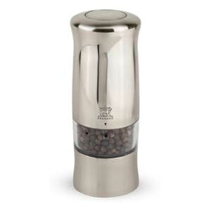 PEUGEOT Zeli Electric Pepper Mill Adjustable Grinder Battery Powered-LED Light Plastic with Brushed Metal Finish, 14 cm PEUGEOT Zeli Electric Pepper Mill Adjustable Grinder Battery Powered-LED Light Plastic with Brushed Metal Finish, 14 cm