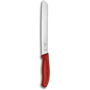Victorinox Swiss Classic, Professional bread knife, Extra sharp blade, Serrated edge, 21 cm, Robust plastic handle, Stainless steel, Red Victorinox Swiss Classic, Professional bread knife, Extra sharp blade, Serrated edge, 21 cm, Robust plastic handle, Stainless steel, Red