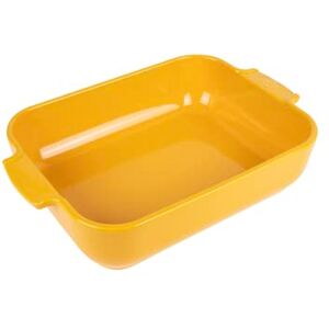 Peugeot Rectangular Ceramic Baking Dish 40 cm (including handles) x 25.7 cm x 7.5 cm Capacity: 5.2 L 8-10 Servings 10 Year Guarantee Made In France Yellow Saffron Colour Peugeot Rectangular Ceramic Baking Dish 40 cm (including handles) x 25.7 cm x 7.5 cm Capacity: 5.2 L 8-10 Servings 10 Year Guarantee Made In France Yellow Saffron Colour