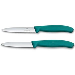 Victorinox Swiss Classic, Tomato and Vegetable Knife Set, 2-Piece, Extra Sharp Blade, Plastic Handle, Stainless Steel, Swiss Made, Green Victorinox Swiss Classic, Tomato and Vegetable Knife Set, 2-Piece, Extra Sharp Blade, Plastic Handle, Stainless Steel, Swiss Made, Green