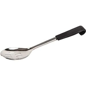 Vogue Professional Black-Handled Large Slotted Serving Spoon 340mm Stainless Steel Perforated Dishwasher Safe CS911 Vogue Professional Black-Handled Large Slotted Serving Spoon 340mm Stainless Steel Perforated Dishwasher Safe CS911