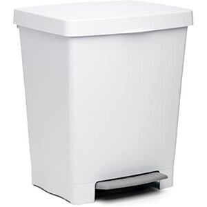 TATAY Cubik Rubbish Bin Kitchen with Pedal 21L Matte Finish Indoor and Outdoor Use Fits 20L to 30L Bags BPA-Free Durable Plastic 33.5x30x39 cm, White TATAY Cubik Rubbish Bin Kitchen with Pedal 21L Matte Finish Indoor and Outdoor Use Fits 20L to 30L Bags BPA-Free Durable Plastic 33.5x30x39 cm, White