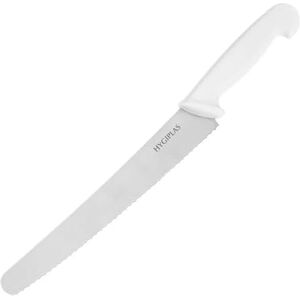 nisbets limited Hygiplas Serrated Pastry Knife White 25.4cm Strong and Durable Stainless Steel Blade Kitchen Knife for Dairy FX127 nisbets limited Hygiplas Serrated Pastry Knife White 25.4cm Strong and Durable Stainless Steel Blade Kitchen Knife for Dairy FX127
