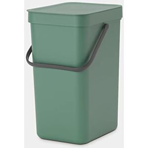 Brabantia Sort & Go Waste Bin 12L (Fir Green), Space-Efficient Plastic Recycle Container with Handle, Removable and Stay-Open Lid, Easy to Clean Kitchen Bin without Nooks and Rims Brabantia Sort & Go Waste Bin 12L (Fir Green), Space-Efficient Plastic Recycle Container with Handle, Removable and Stay-Open Lid, Easy to Clean Kitchen Bin without Nooks and Rims