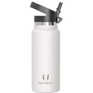 Super Sparrow Water Bottle Insulated 1000ml Wide Mouth Metal Bottle Wide Mouth SwivelSip Flask BPA Free, Leak Proof Ergonomic Straw Water Bottles for Work, Gym, Travel, Sports Super Sparrow Water Bottle Insulated 1000ml Wide Mouth Metal Bottle Wide Mouth SwivelSip Flask BPA Free, Leak Proof Ergonomic Straw Water Bottles for Work, Gym, Travel, Sports