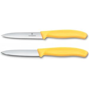 Victorinox Swiss Classic, Tomato and Vegetable Knife Set, 2-Piece, Extra Sharp Blade, Plastic Handle, Stainless Steel, Swiss Made, Yellow Victorinox Swiss Classic, Tomato and Vegetable Knife Set, 2-Piece, Extra Sharp Blade, Plastic Handle, Stainless Steel, Swiss Made, Yellow