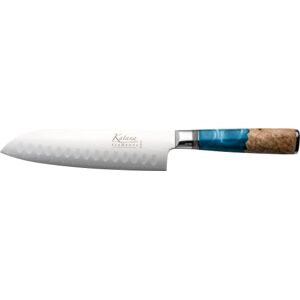 Katana Saya Elements 18 cm Santoku Knife, Ocean Blue High Carbon VG-10 Damascus Steel for Extreme Toughness & Sharpness – Natural Olivewood & Resin Handle Katana Saya Elements 18 cm Santoku Knife, Ocean Blue High Carbon VG-10 Damascus Steel for Extreme Toughness & Sharpness – Natural Olivewood & Resin Handle
