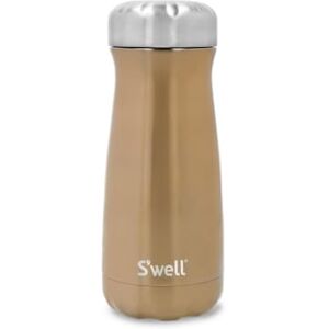 S'well Traveler Drinks Bottle, Pyrite, 470ml. Vacuum-Insulated Travel Bottle Keeps Drinks Cold and Hot BPA-Free Stainless Steel Water Bottle, Gold S'well Traveler Drinks Bottle, Pyrite, 470ml. Vacuum-Insulated Travel Bottle Keeps Drinks Cold and Hot BPA-Free Stainless Steel Water Bottle, Gold
