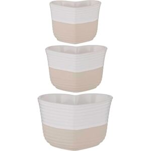 Mason Cash Rustic Charm Multi-Measure Cups Set of 3 Stoneware Measuring Cups with Debossed Heart Motif, Design for Easy Storage, 1 Cup, 1/2 Cup & 1/4 Cup, Elegant Matt & Gloss Finish Mason Cash Rustic Charm Multi-Measure Cups Set of 3 Stoneware Measuring Cups with Debossed Heart Motif, Design for Easy Storage, 1 Cup, 1/2 Cup & 1/4 Cup, Elegant Matt & Gloss Finish