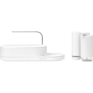 Brabantia SinkStyle Organiser Set of 3 with Organiser, Soap Dispenser, and Soap Squeezer – Compact Design, Drip Tray with Airflow, Non-Skid Tray – Mineral Fresh White Brabantia SinkStyle Organiser Set of 3 with Organiser, Soap Dispenser, and Soap Squeezer – Compact Design, Drip Tray with Airflow, Non-Skid Tray – Mineral Fresh White