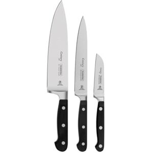 Tramontina 3 Pcs. Stainless-Steel Knife Set with Black Polycarbonate Handles Tramontina 3 Pcs. Stainless-Steel Knife Set with Black Polycarbonate Handles