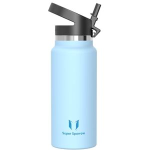 Super Sparrow Water Bottle Insulated 1000ml Wide Mouth Metal Bottle Wide Mouth SwivelSip Flask BPA Free, Leak Proof Ergonomic Straw Water Bottles for Work, Gym, Travel, Sports Super Sparrow Water Bottle Insulated 1000ml Wide Mouth Metal Bottle Wide Mouth SwivelSip Flask BPA Free, Leak Proof Ergonomic Straw Water Bottles for Work, Gym, Travel, Sports