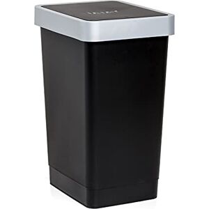 TATAY Smart 25L Rubbish Bin Kitchen with Swing Lid Compact and Functional Indoor and Outdoor Use Fits 30L Bags BPA-Free Durable Plastic 26x34x47cm, Black TATAY Smart 25L Rubbish Bin Kitchen with Swing Lid Compact and Functional Indoor and Outdoor Use Fits 30L Bags BPA-Free Durable Plastic 26x34x47cm, Black