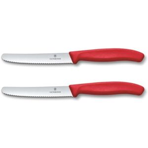 Victorinox Swiss Classic, Breakfast Knife, Bread Knife Set, 2-Piece, Sharp Blade, Serrated Edge, 11 cm, Plastic Handle, Stainless Steel, red Victorinox Swiss Classic, Breakfast Knife, Bread Knife Set, 2-Piece, Sharp Blade, Serrated Edge, 11 cm, Plastic Handle, Stainless Steel, red
