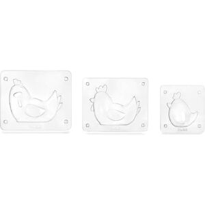 IBILI Set of 3 Easter Chicken Moulds, PET, Homemade Chocolate IBILI Set of 3 Easter Chicken Moulds, PET, Homemade Chocolate