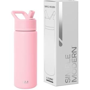 Simple Modern Kids Water Bottle with Straw Leak Proof Insulated Stainless Steel Bottle for Girls, Boys Summit Collection 530ml Blush Simple Modern Kids Water Bottle with Straw Leak Proof Insulated Stainless Steel Bottle for Girls, Boys Summit Collection 530ml Blush