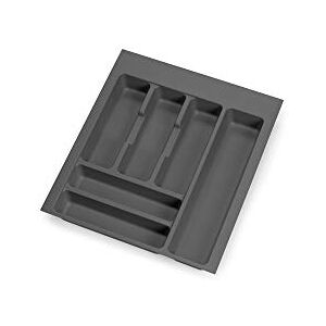 Emuca Cutlery Organizer, kitchen drawer organizer, cutlery tray, 6 compartments, 45cm module, Plastic, Anthracite Grey Emuca Cutlery Organizer, kitchen drawer organizer, cutlery tray, 6 compartments, 45cm module, Plastic, Anthracite Grey