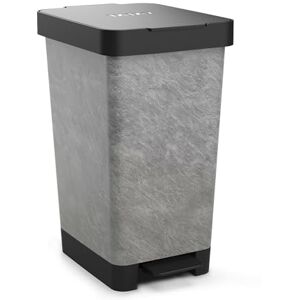 TATAY Smart Deco 25L Rubbish Bin Kitchen with Pedal Compact and Functional Design Indoor and Outdoor Use Fits 30L Bags BPA-Free Durable Plastic 26x36x47cm, Stone Effect TATAY Smart Deco 25L Rubbish Bin Kitchen with Pedal Compact and Functional Design Indoor and Outdoor Use Fits 30L Bags BPA-Free Durable Plastic 26x36x47cm, Stone Effect