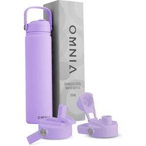 Omnia Vacuum Insulated Stainless Steel Water Bottle, 2 Lids (Straw & Spout) Leakproof, BPA-Free, Reusable Flask, Hot & Cold Thermos for Sports, Gym, Travel, Outdoors (Gradient Purple, 750ML) Omnia Vacuum Insulated Stainless Steel Water Bottle, 2 Lids (Straw & Spout) Leakproof, BPA-Free, Reusable Flask, Hot & Cold Thermos for Sports, Gym, Travel, Outdoors (Gradient Purple, 750ML)
