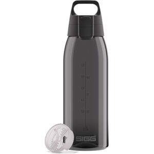 Sigg Tritan Water Bottle Total Color ONE Anthracite Suitable For Carbonated Beverages Dishwasher Safe Leakproof Featherweight BPA Free 1L Sigg Tritan Water Bottle Total Color ONE Anthracite Suitable For Carbonated Beverages Dishwasher Safe Leakproof Featherweight BPA Free 1L