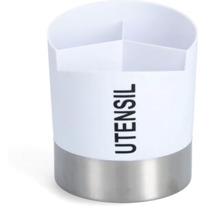 Zeller Utensil Holder, Stainless Steel, White, 14.5 x 17 cm Zeller Utensil Holder, Stainless Steel, White, 14.5 x 17 cm