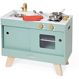 Janod Loft Wooden Kitchen Pretend Play Kitchen and Tea Set Toy Vintage & Contemporary Style 7 Metal Utensils & a Fabric Glove Water-Based Paints 3 Years +, J06556 Janod Loft Wooden Kitchen Pretend Play Kitchen and Tea Set Toy Vintage & Contemporary Style 7 Metal Utensils & a Fabric Glove Water-Based Paints 3 Years +, J06556