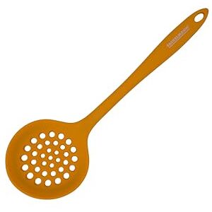 Fackelmann Kitchen Skimmer, Optimal for Frying, Soft Touch Silicone, Suitable for Frying Pans and Pots with Coating, Resistant up to 230°C, Dishwasher Safe, Orange, 29 x 7 cm, 1 pc. Fackelmann Kitchen Skimmer, Optimal for Frying, Soft Touch Silicone, Suitable for Frying Pans and Pots with Coating, Resistant up to 230°C, Dishwasher Safe, Orange, 29 x 7 cm, 1 pc.