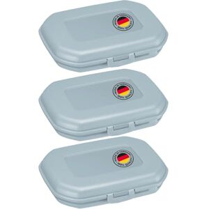 Westmark 3 Snack boxes, with click closure, height: approx. 3.7 cm, plastic, mini, blue, 235122EB Westmark 3 Snack boxes, with click closure, height: approx. 3.7 cm, plastic, mini, blue, 235122EB